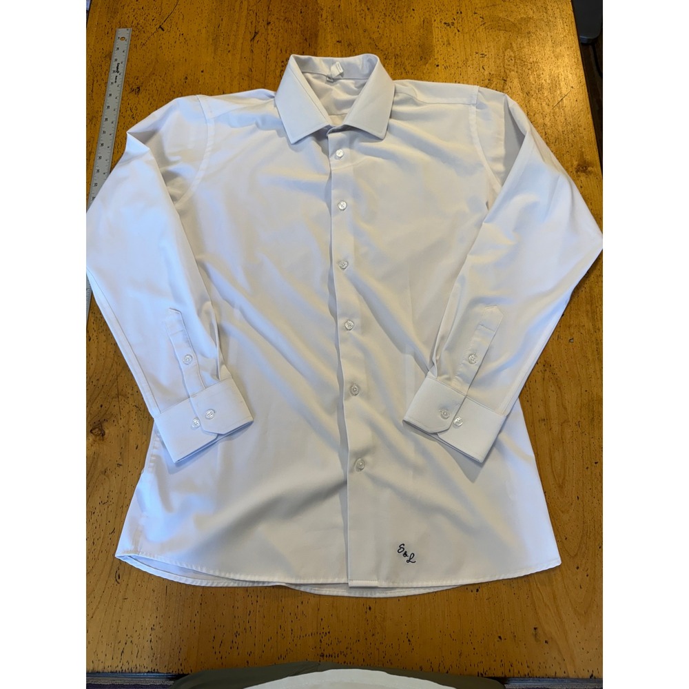 State and Liberty Athletic Fit XL White Performance Stretch Dress Shirt S&L Logo
